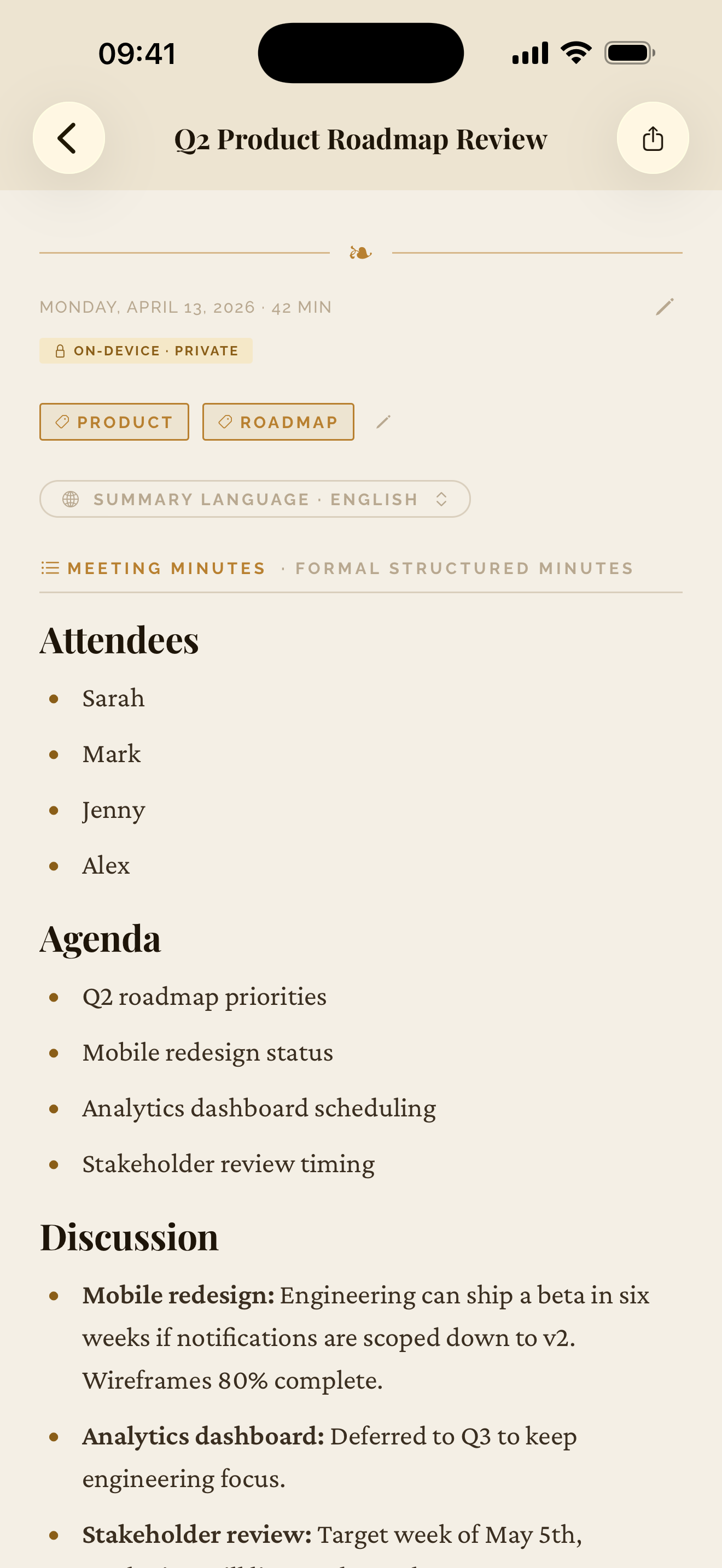 Meeting Summarizer screenshot 2